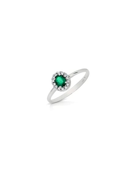 Anillo Donna Oro Mujer in Oro blanco Smeraldo 0.40 Ct DHAE7879.006-14 - DHAE7879.006-14